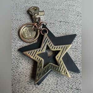 See by Chloe Black and Gold Star Keychain bag charm